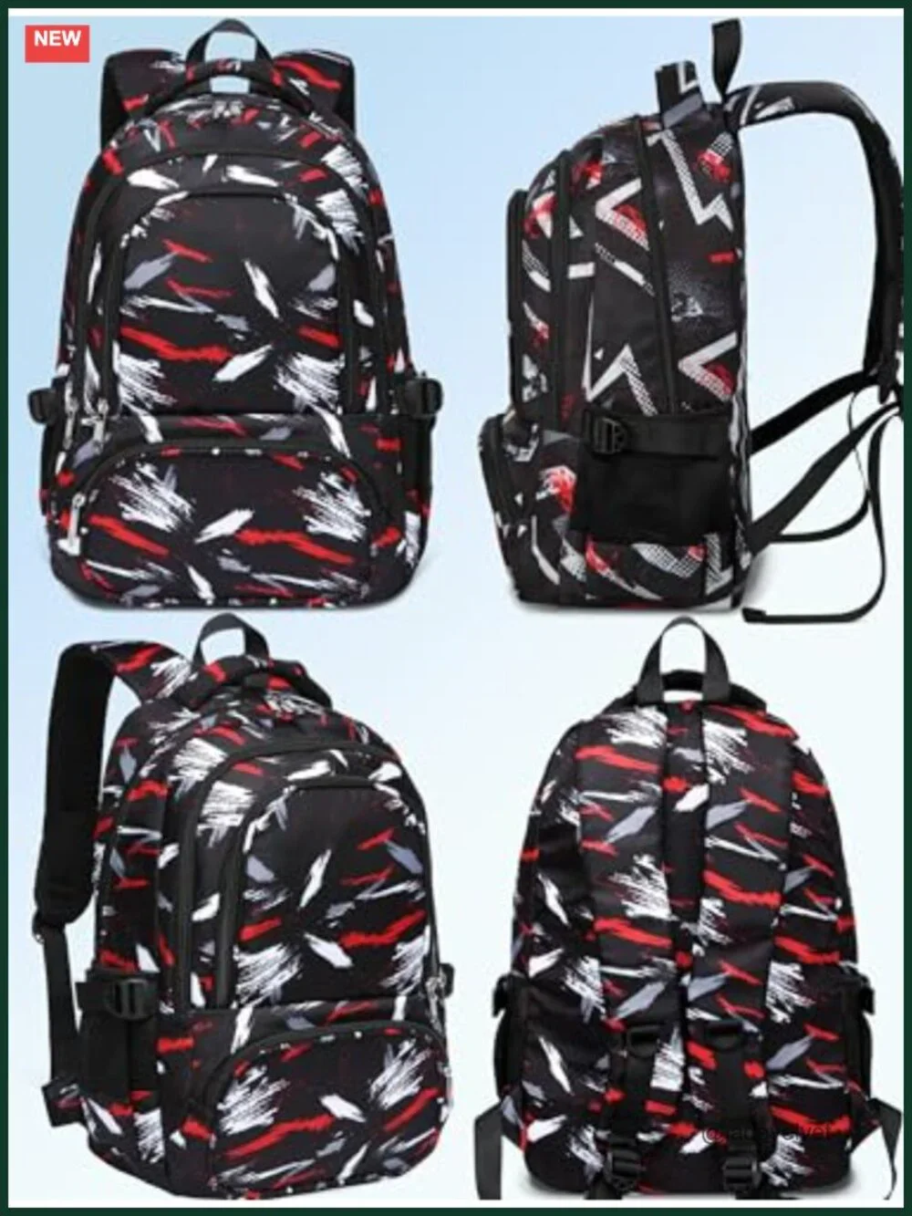 Kids Backpack with Laptop Compartment, Water-Resistant, S-Shaped Straps, 25L